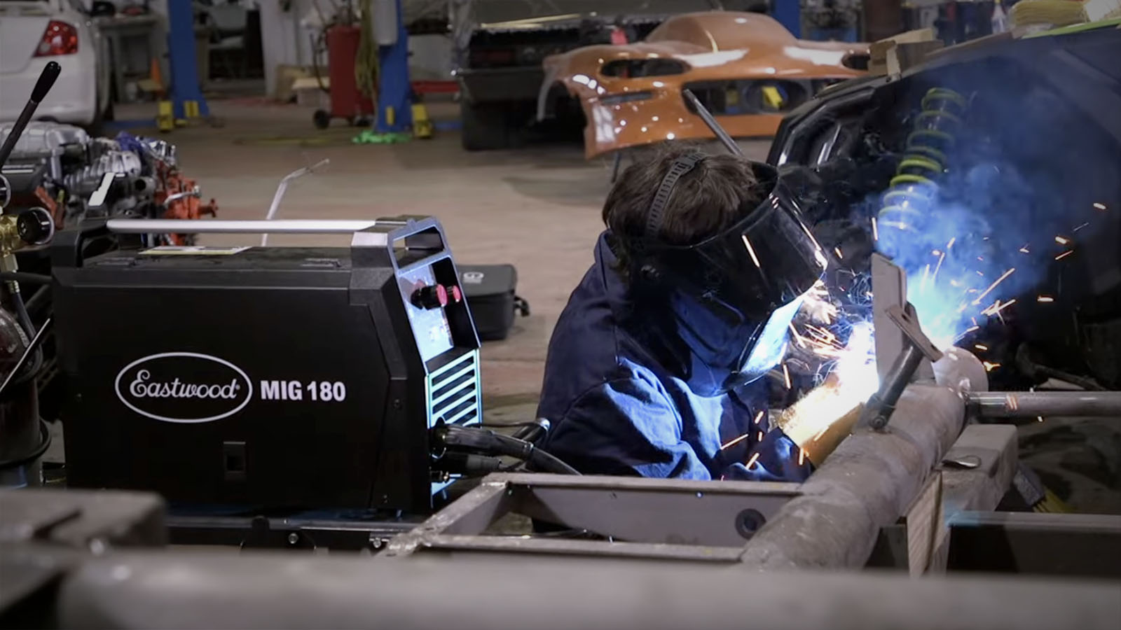 Eastwood MIG 180 welder in use