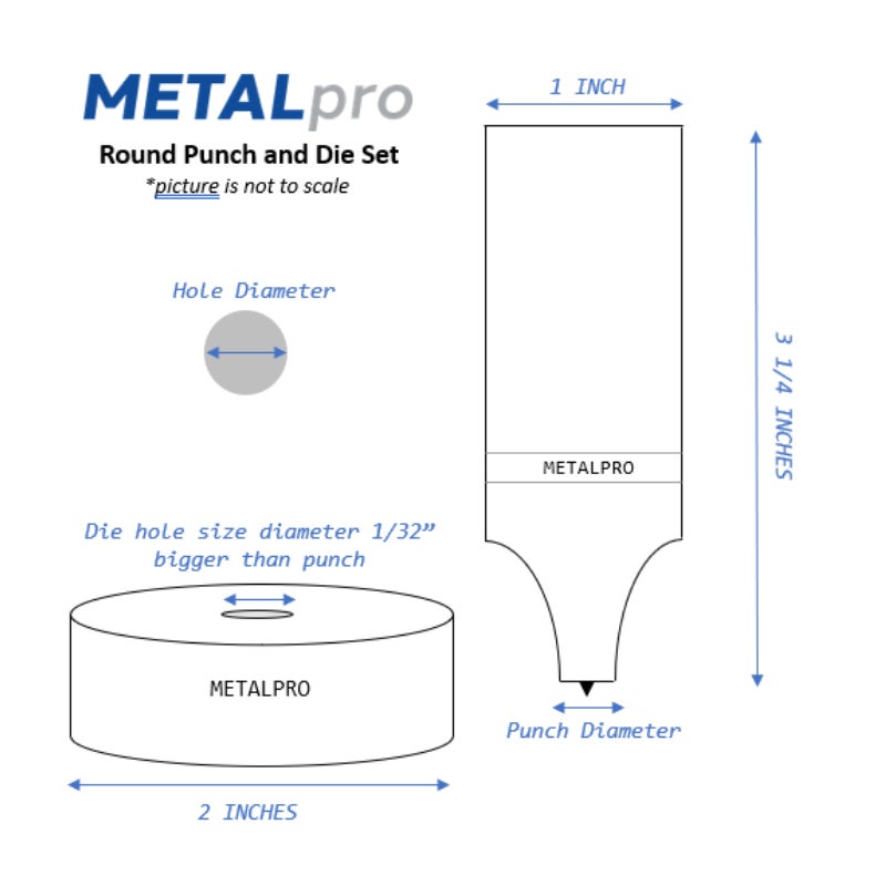 Metal Pro 15/32in. Round Punch and Die Set