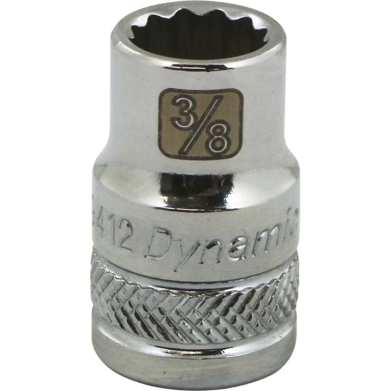 Dynamic Tools 3/8in. Drive 12 Point SAE 3/8in. Standard Length Chrome Finish Socket D009412