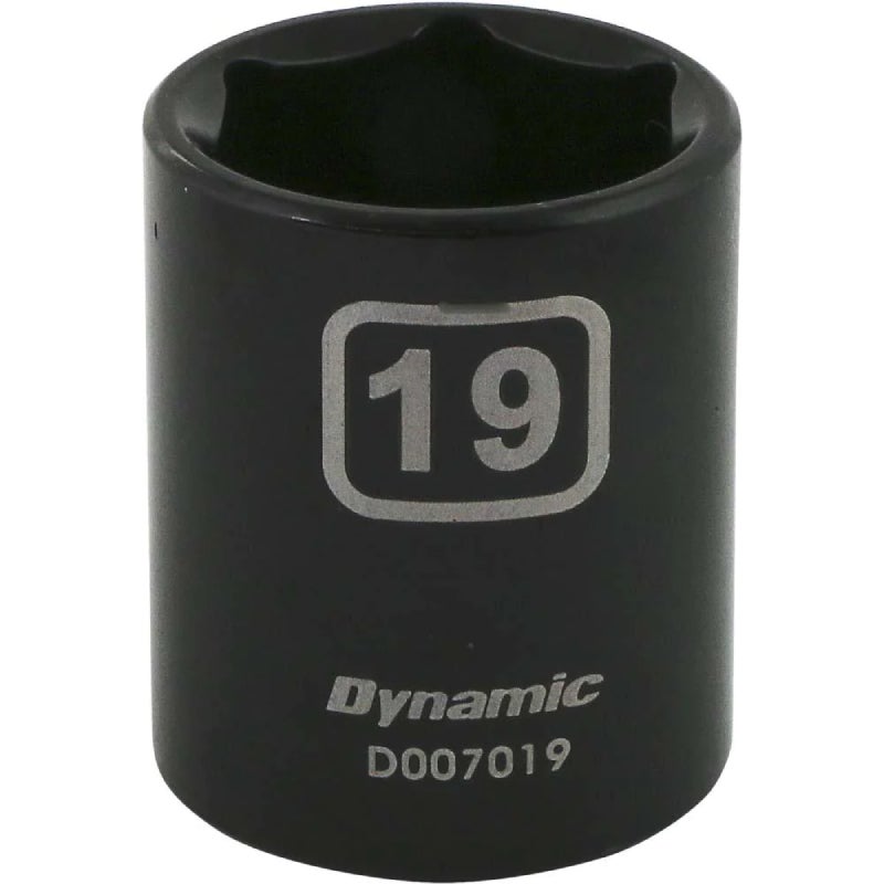 Dynamic Tools 3/8in. Drive 6 Point Metric 19mm Standard Length Impact Socket D007019