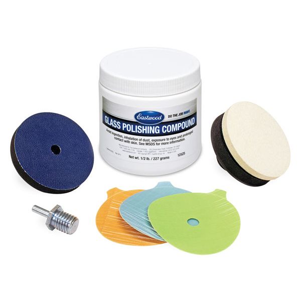 CALIDAKA 9pcs/Set Glass Polishing Kit, Car Windshield Polishing Kit,  Scratch Removal Set, Deep Scratch Remover Ceric Dioxide Abrasive Discs  Polish Pad