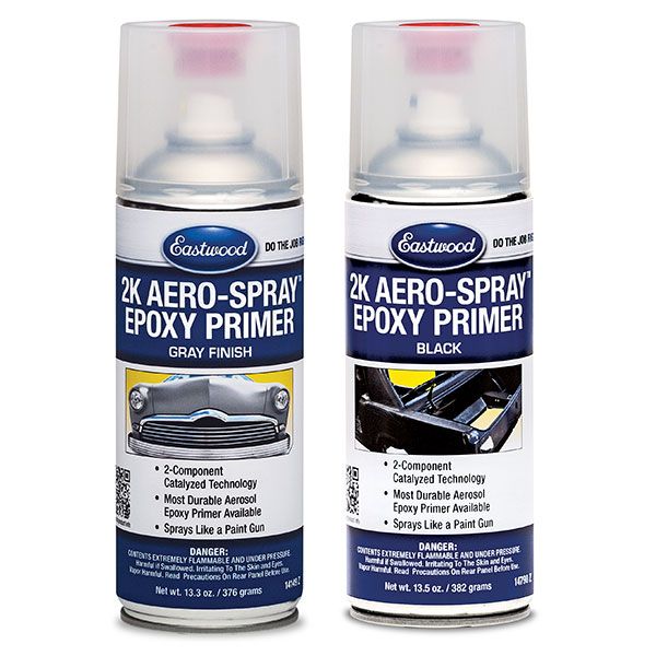 2-Component Epoxy Aerosol Spray Primer, Gray or Black