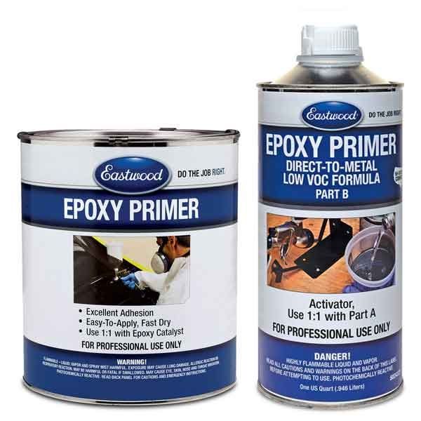 Eastwood Black Epoxy Primer and Catalyst for Automotive Car Paint - Quarts