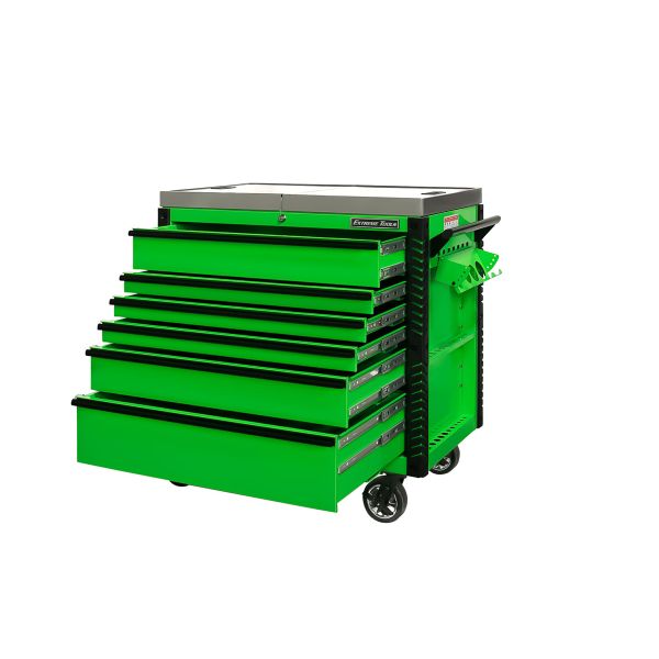 Extreme Tools EX Series 41 In. Stainless Steel Sliding Top Tool Cart Lime  Green EX4106TCSGNBK