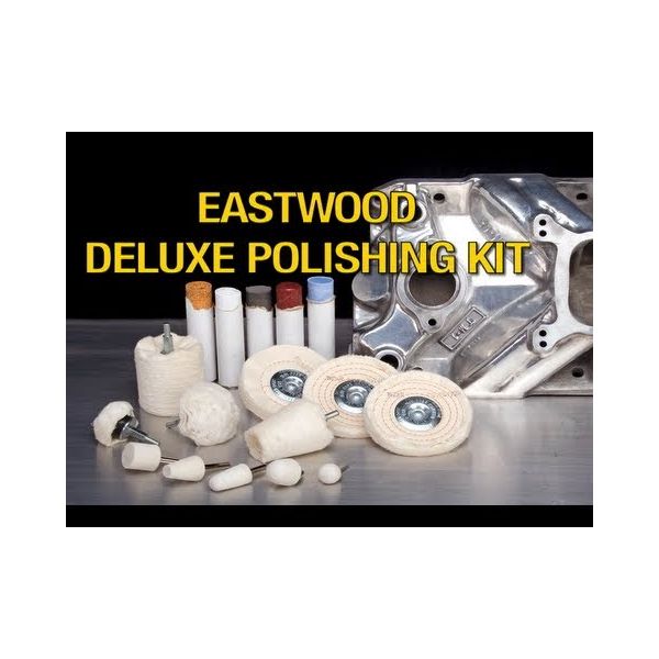Eastwood 17 Pieces Buffing Kit for Buffing Polishing All Types Metal and Plastic Detailing Auto 5 Different Compounds & 5 Small Felt Bobs & 2